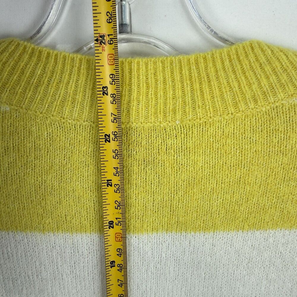 Vince Camuto Yellow White Stripe Knit Sweater Long Sleeve Womens XS - Picture 9 of 10